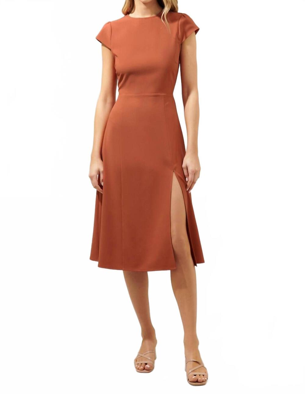 NEW SUGARLIPS everbloom midi dress in rust